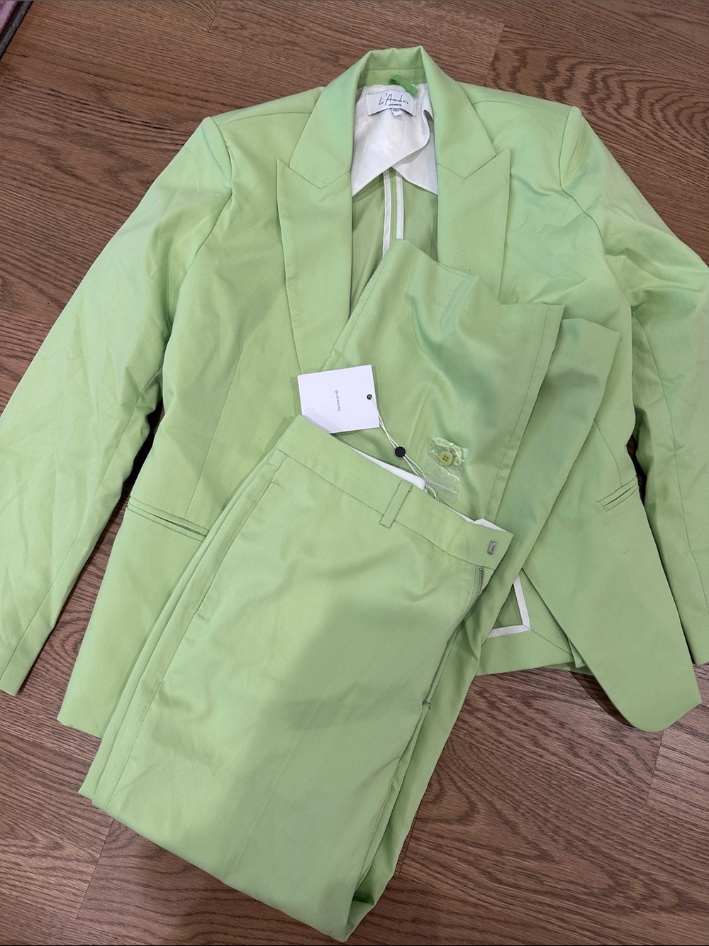 L'Academie Light Green Women's Blazer & Trousers Set